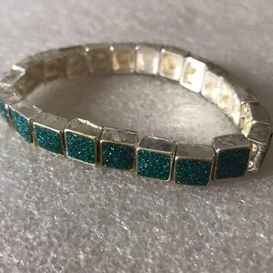 Elegant Silver and Inlay gem  Bracelet